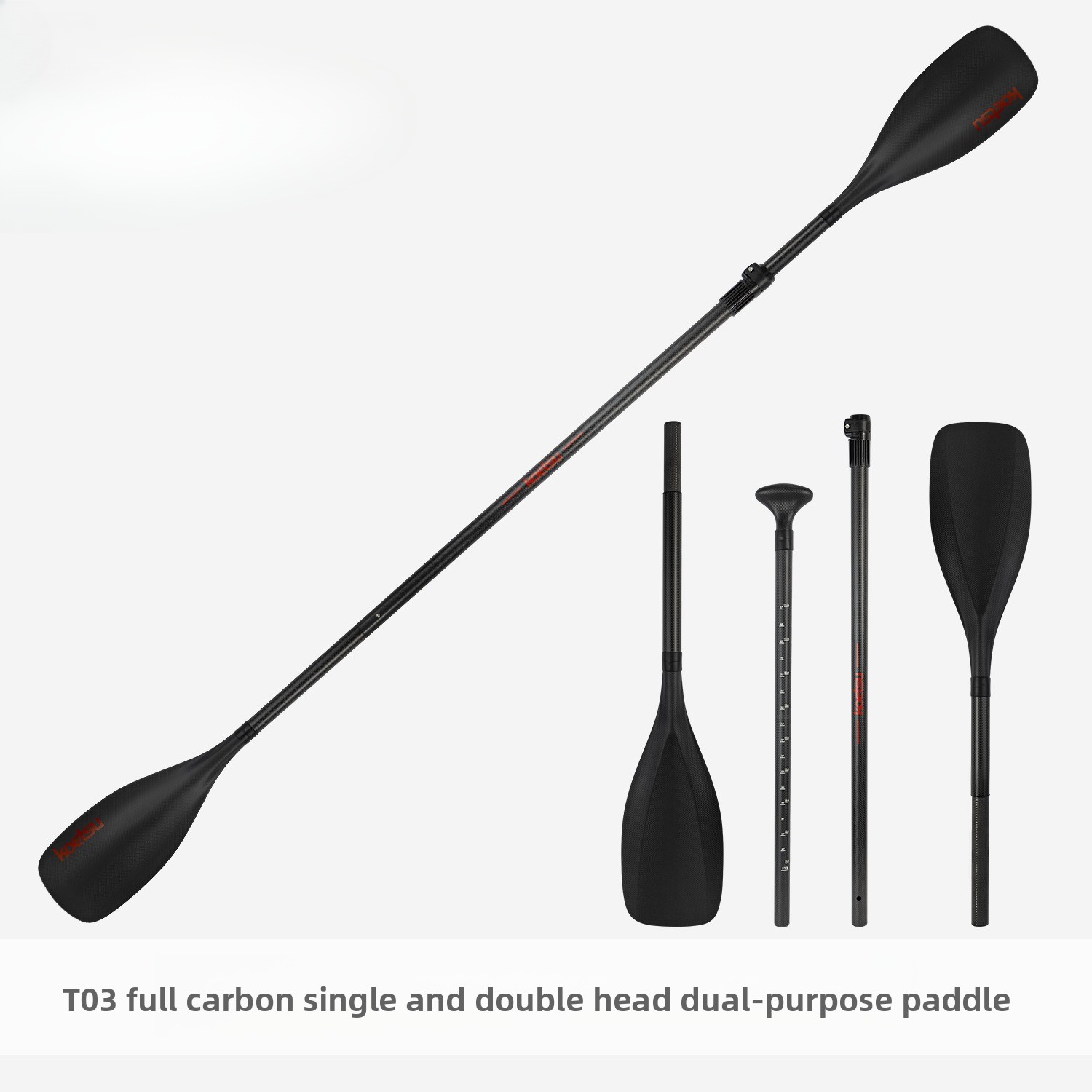 Kayak Paddle Carbon - Dayung Kayak Serbaguna, Bahan Karbon Penuh,