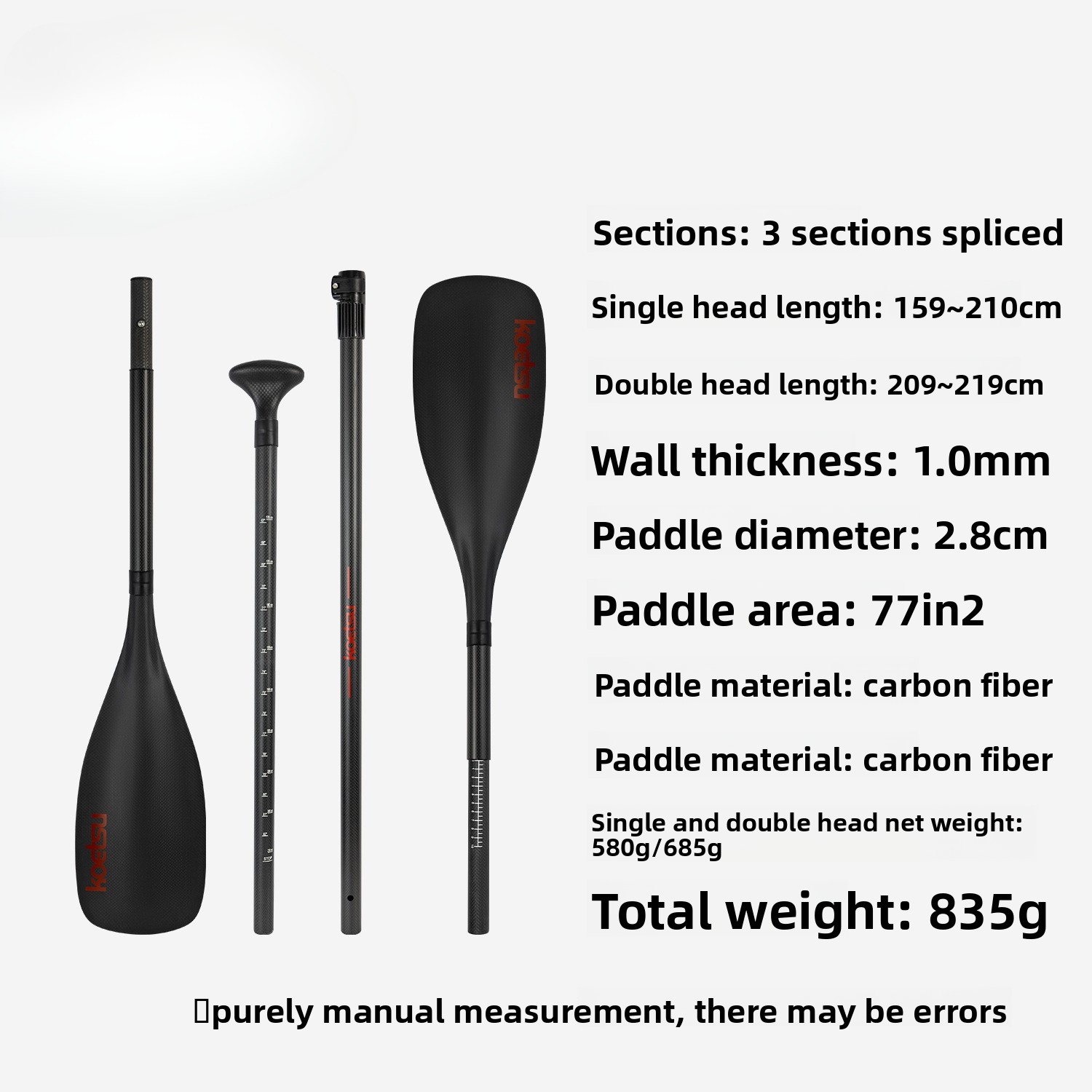 Dayung Kayak Serbaguna, Bahan  - Kayak Paddle Carbon ulasan dan harga